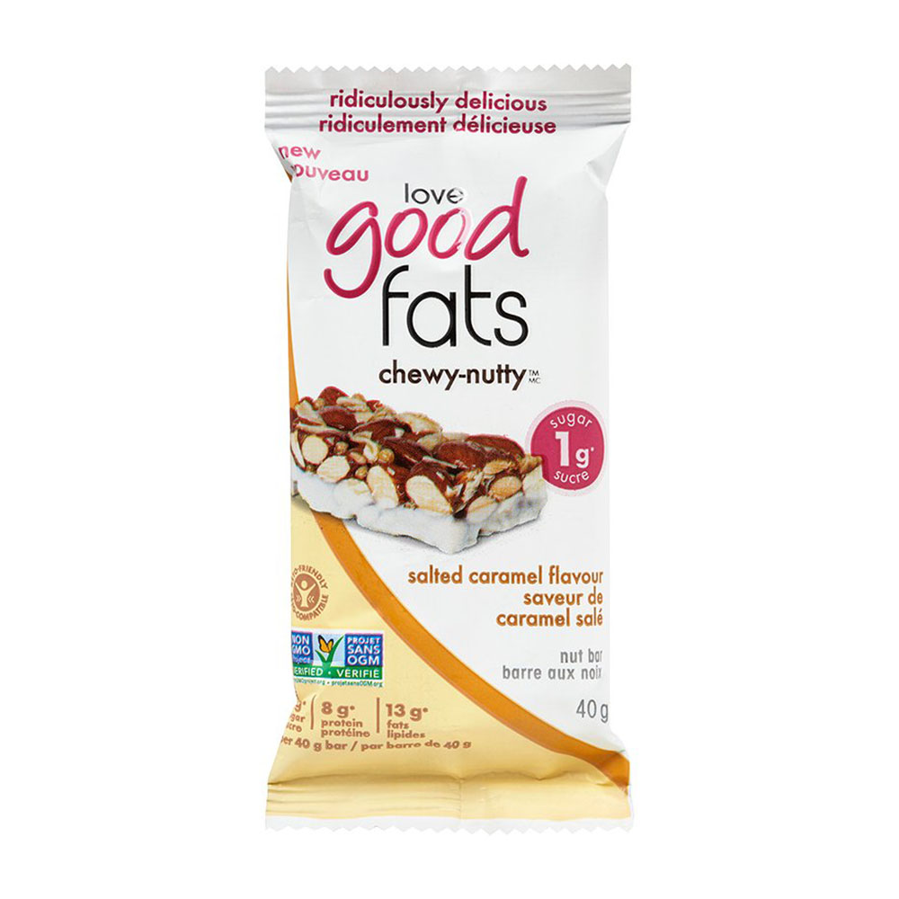 LOVE GOOD FATS CHEWY-NUTTY SALTED CARAMEL FLAVOUR BAR