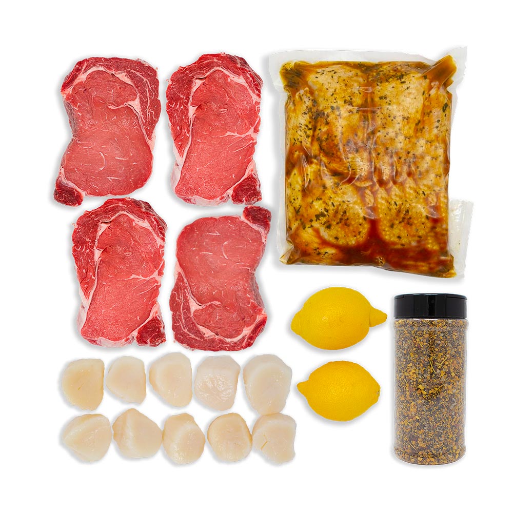 Ribeye Steaks, Scallops & Oprah'S Chicken Box 1ea