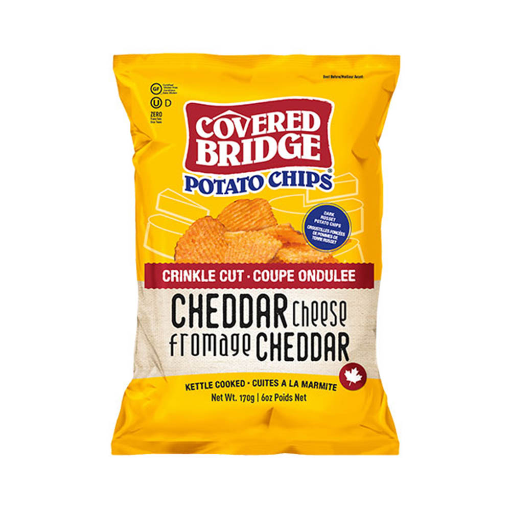 Covered Bridge Crinkle Cut Cheddar Cheese Potato Chips 170G