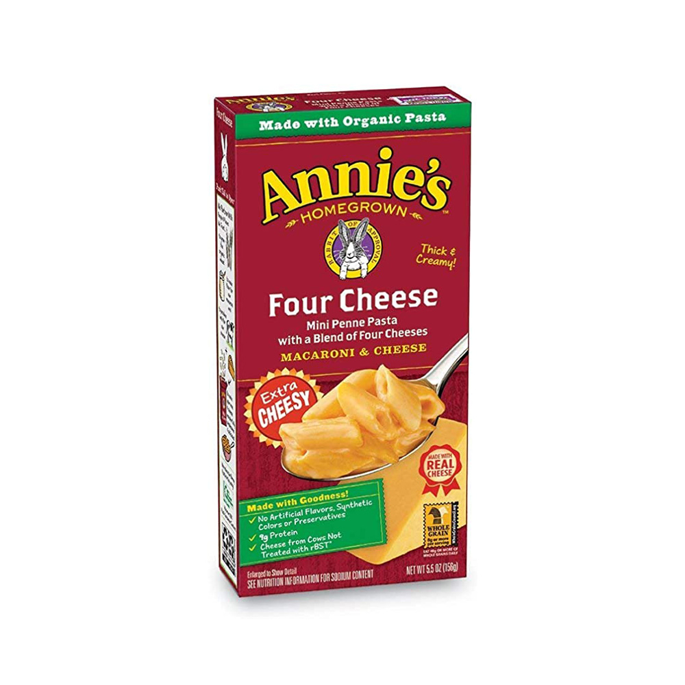 ANNIE'S HOMEGROWN FOUR CHEESE MINI PENNE PASTA