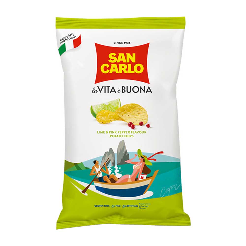 San Carlo Lime & Pink Pepper Chips 150G