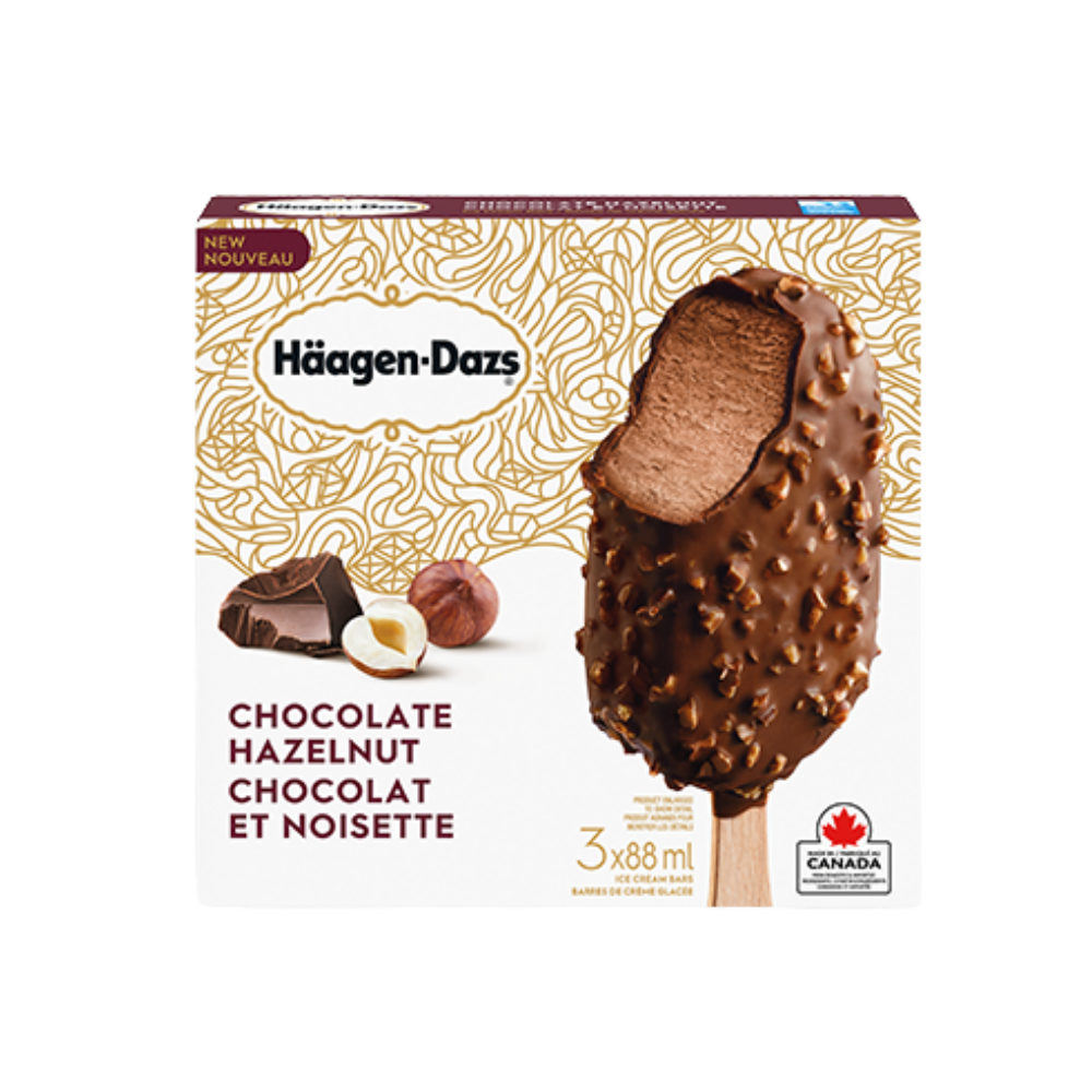 Haagen-Dazs Chocolate Hazelnut Ice Cream Bars 3Pk