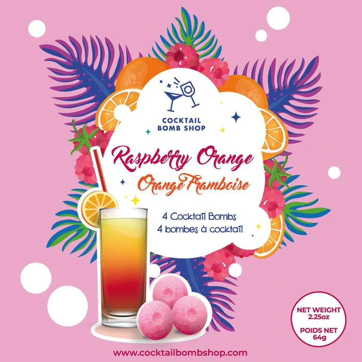 COCKTAIL BOMB RASPBERRY ORANGE 4PK