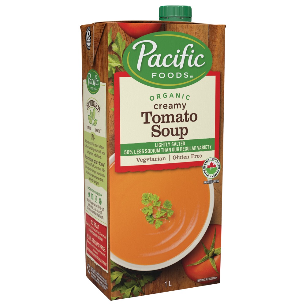 Pacific Organic Creamy Low Sodium Tomato Soup 1Lt