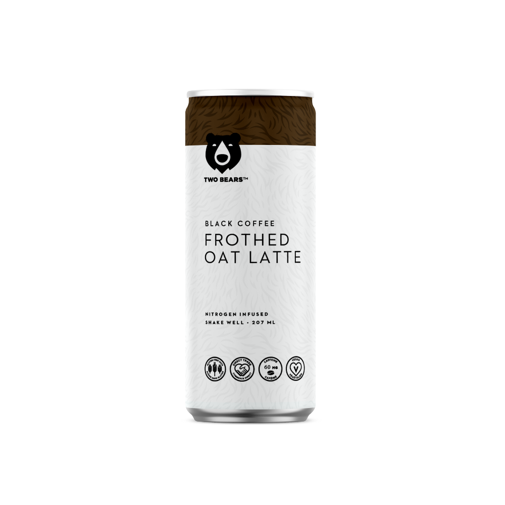 Two Bears Frothed Black Oat Latte 207Ml