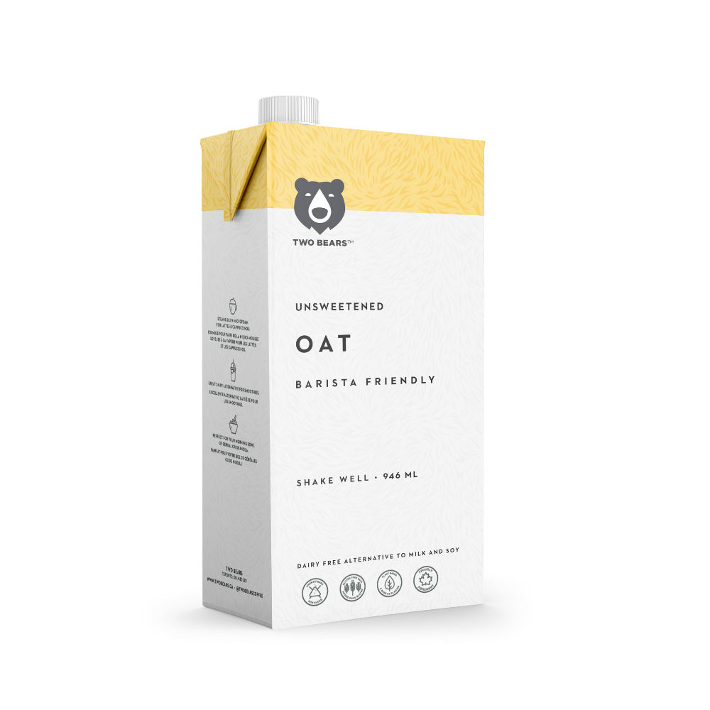 Two Bears Unsweetened Barrista Friendly Oat Milk 946Ml