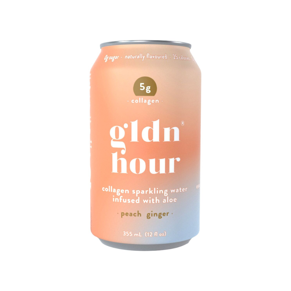 GLDN HOUR PEACH GINGER COLLAGEN-INFUSED SPARKLING WATER