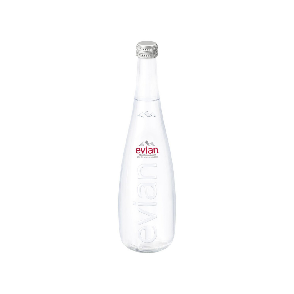 EVIAN WATER 750ML GLASS