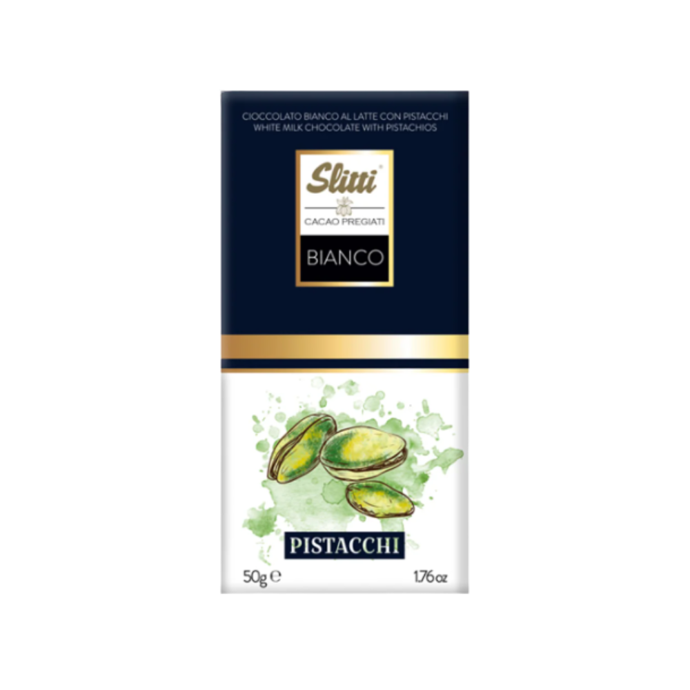 SLITTI WHITE CHOCOLATE WITH PISTACHIOS 50G