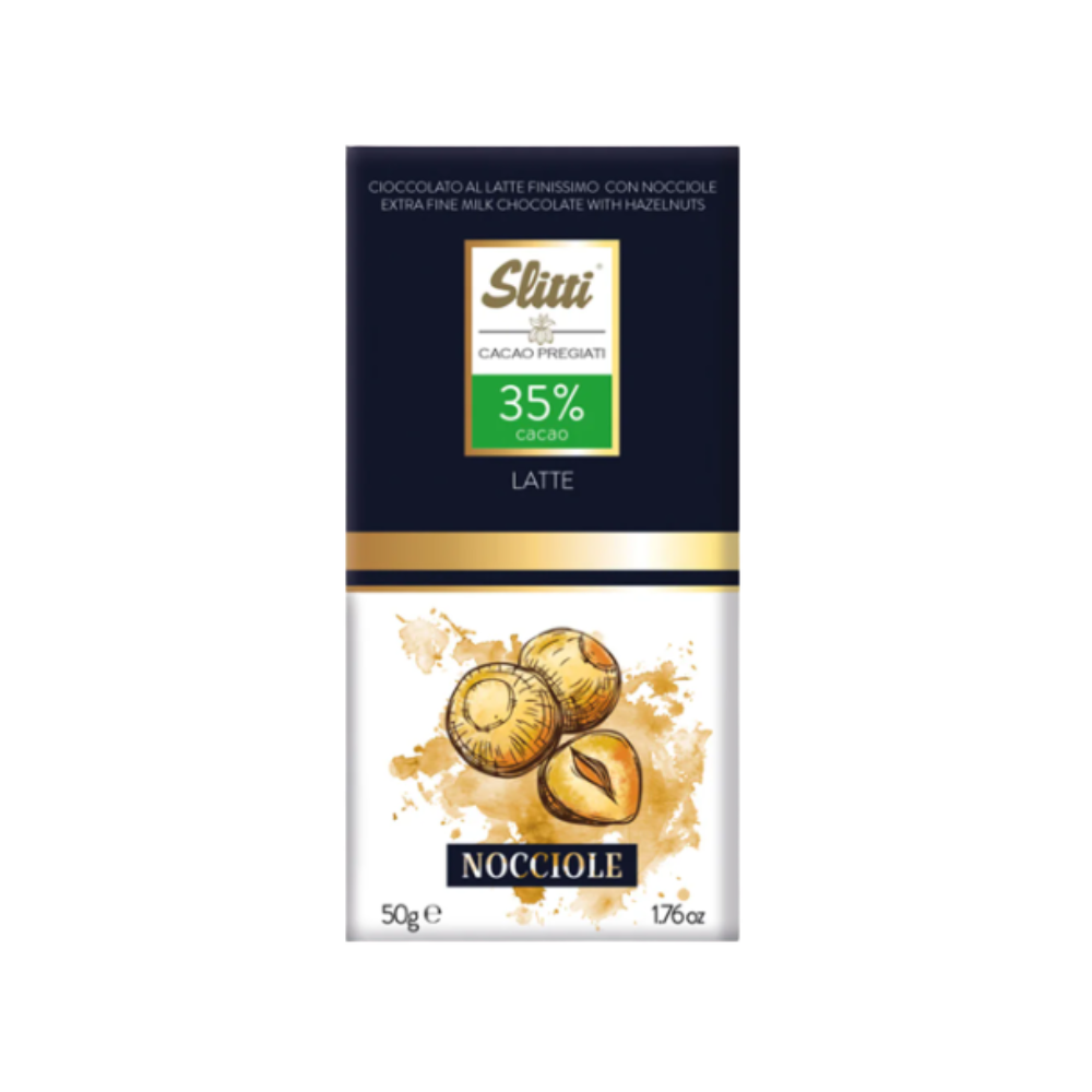 SLITTI MILK CHOCOLATE WITH HAZELNUTS 50G