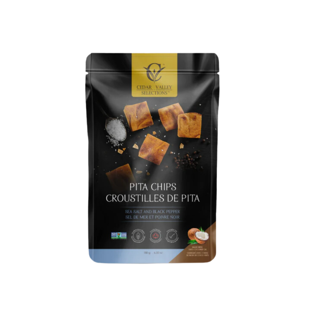 Cedar Valley Sea Salt And Black Pepper Pita Chips 180G