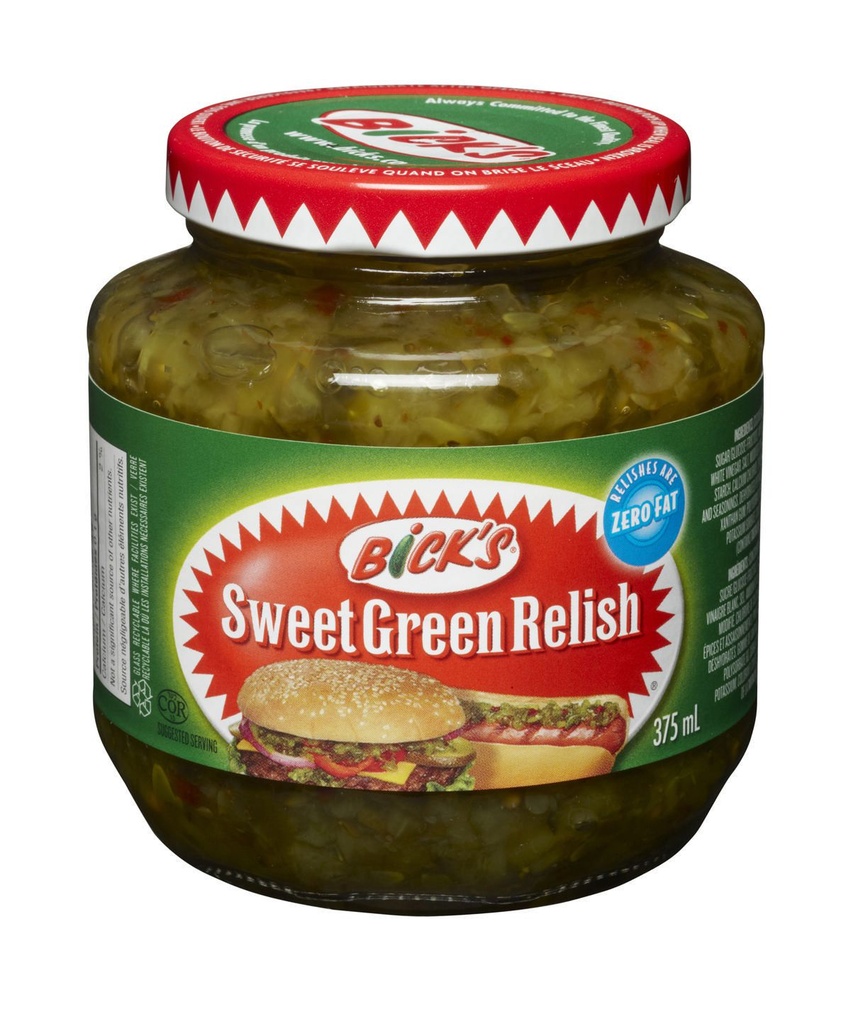 Bick's Sweet Green Relish 375Ml
