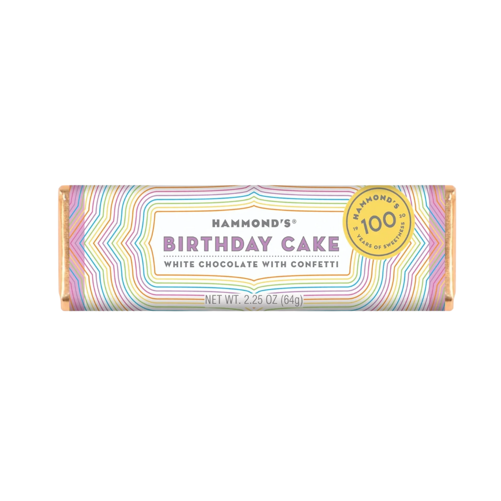 Hammond's Birthday Cake White Chocolate Bar 2.25oz