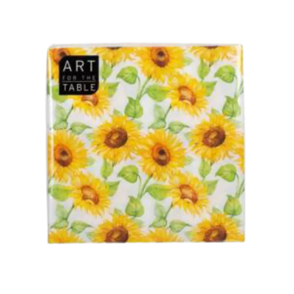 Art For The Table Napkin Sunflower 20Pc 13"X13" 