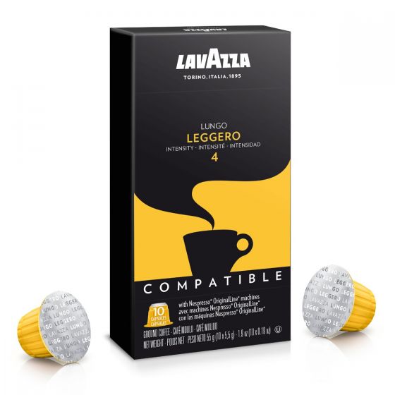 Lavazza Nespresso Compatible Cups Espresso Lungo Leggero 10Pk