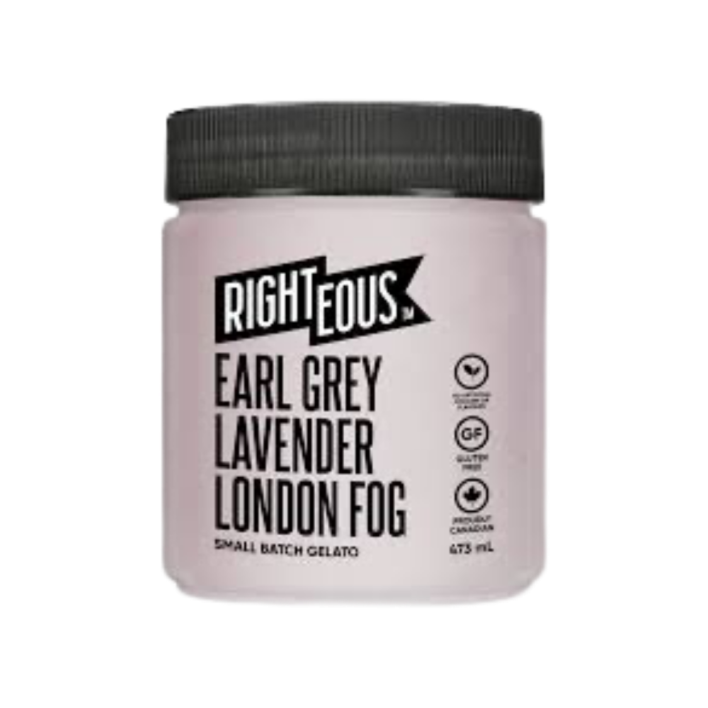 Righteous Earl Grey Lavender London Fog Gelato 473ml