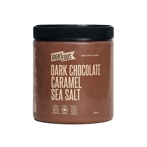 Righteous Dark Chocolate Caramel Sea Salt Gelato 562Ml