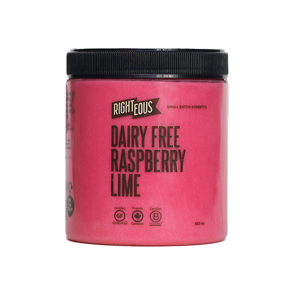 RIGHTEOUS RASPBERRY LIME DAIRY FREE SORBETTO