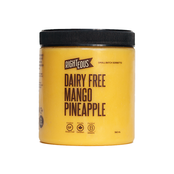 Righteous Mango Pinapple Dairy Free Sorbetto 562mL