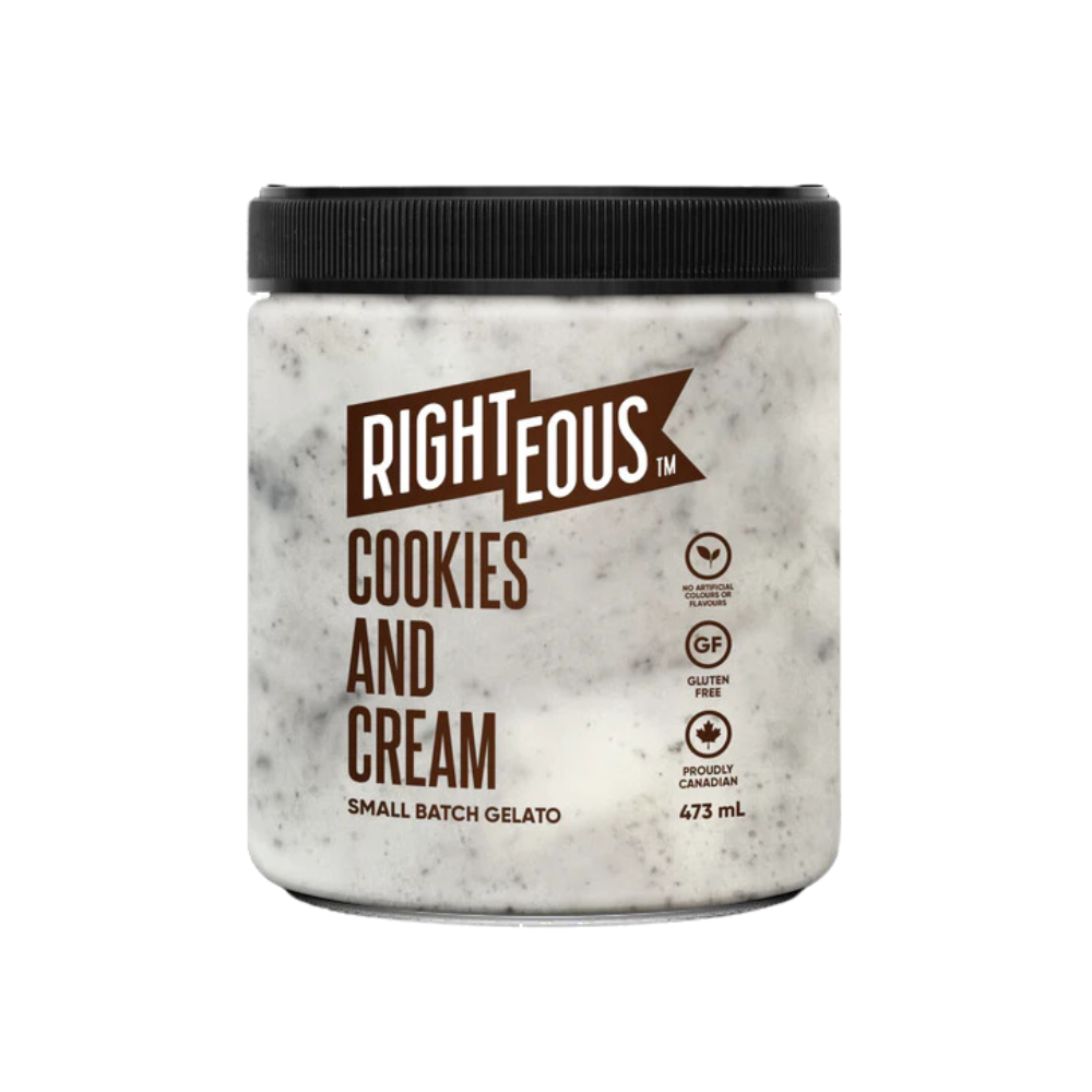 Righteous Cookies And Cream Gelato 562Ml