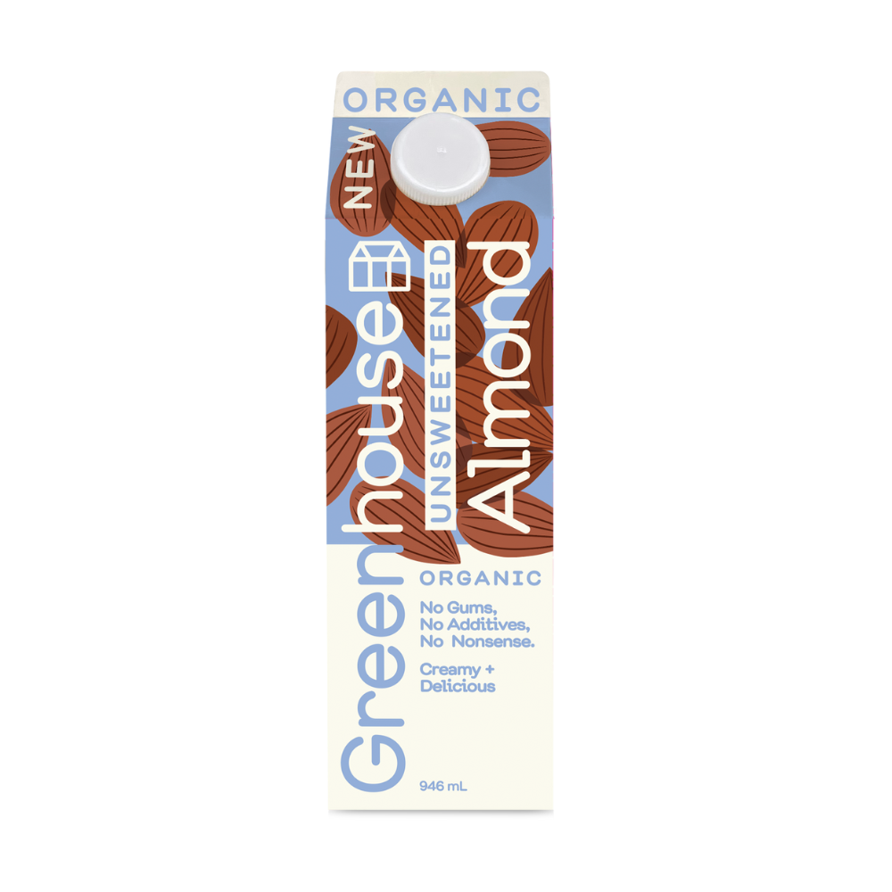 GREENHOUSE UNSWEETENED ALMOND MILK 946ML