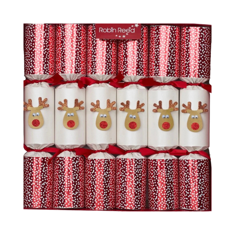 Robin Reed Racing Reindeer & Snow Christmas Crackers 1ea