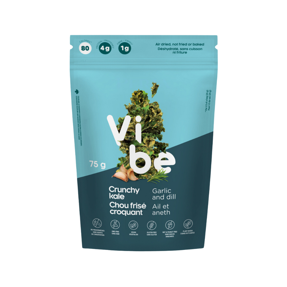 Vibe Foods Garlic & Dill Crunchy Kale Chips 75G