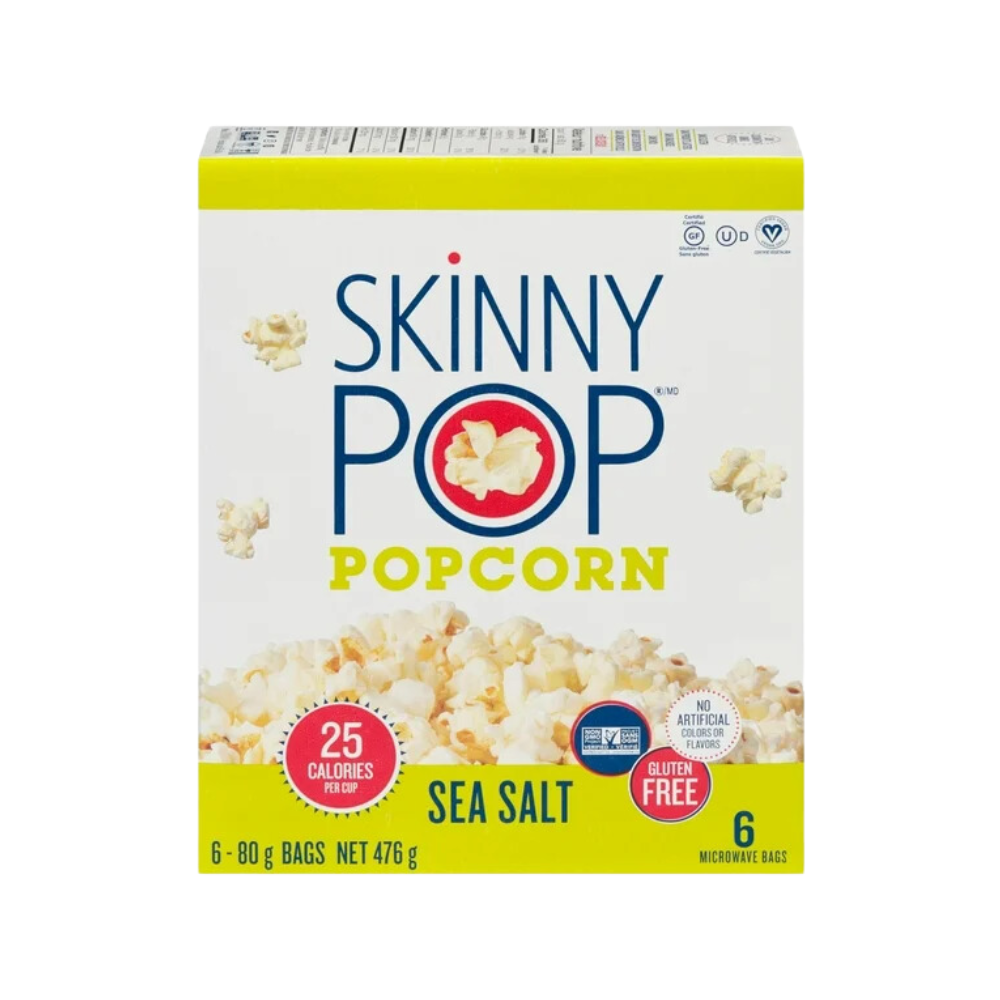 SKINNY POP SEA SALT MICROWAVE POPCORN 479G