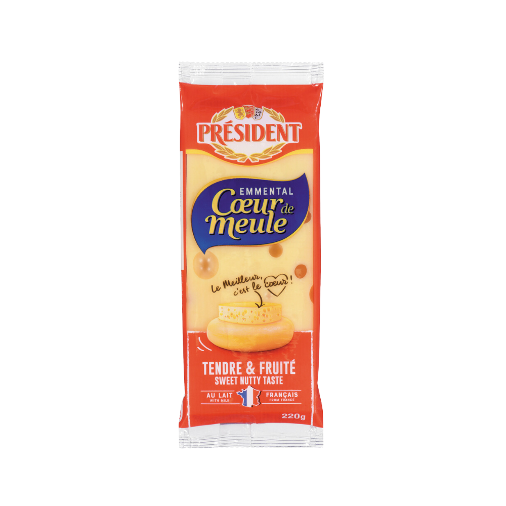 PRESIDENT  EMMENTAL COEUR DE MEULE 220G
