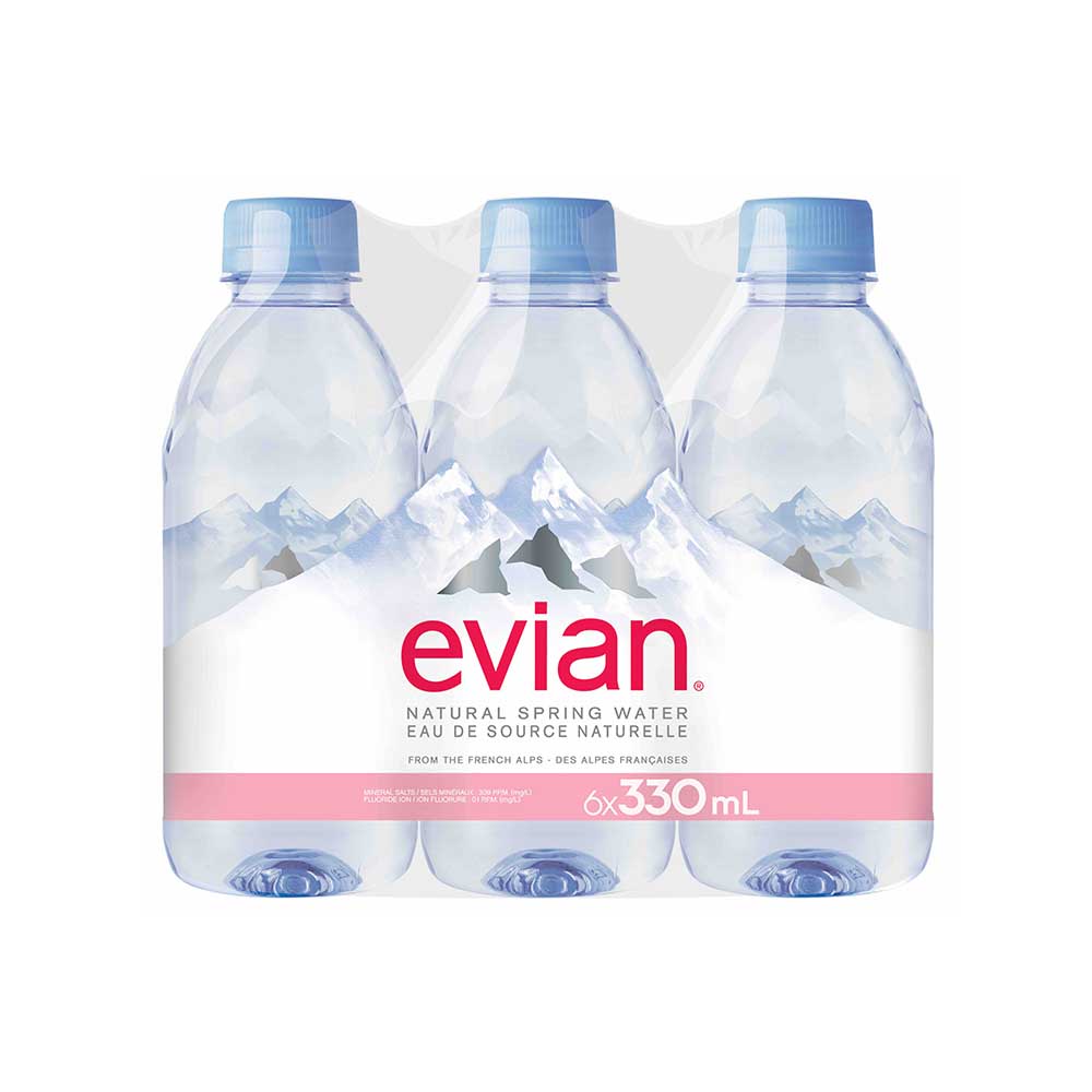 Evian Natural Spring Water 6 X 330Ml