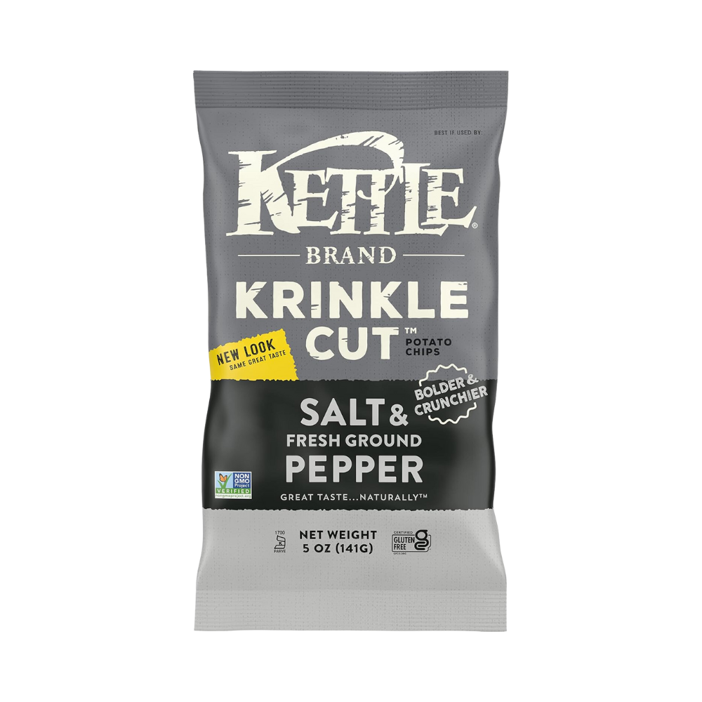 KETTLE BRAND CHIPS SALT & PEPPER POTATO CHIPS 198G