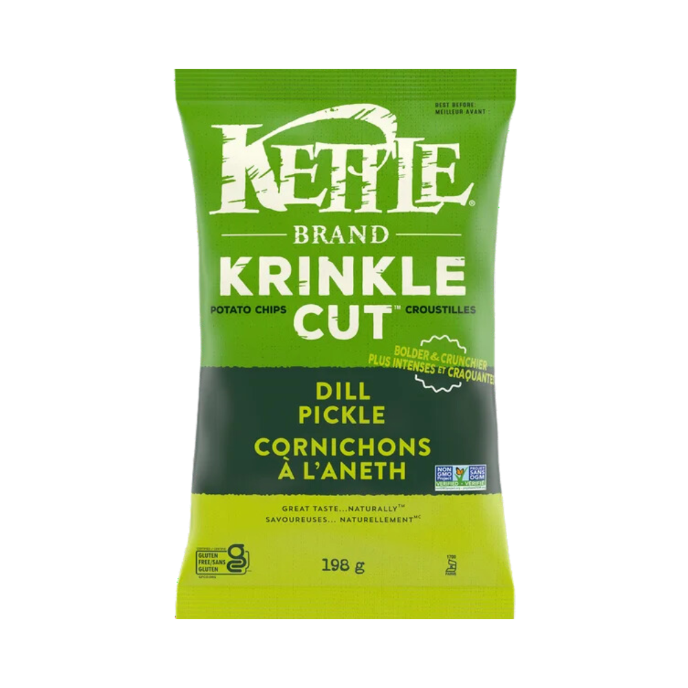 Kettle Dill Pickle Krinkle Potato Chips 198G
