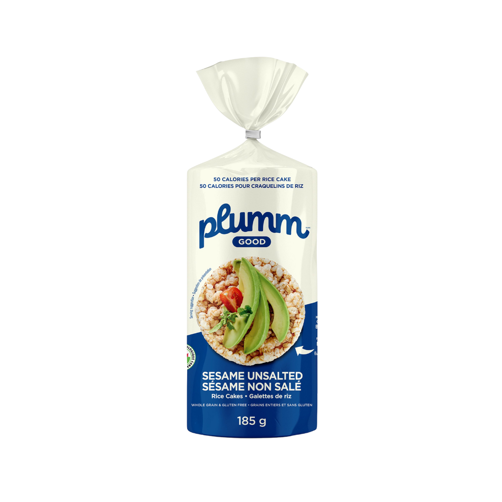 PLUMM GOOD SESAME UNSALTED RICE CAKES 185G