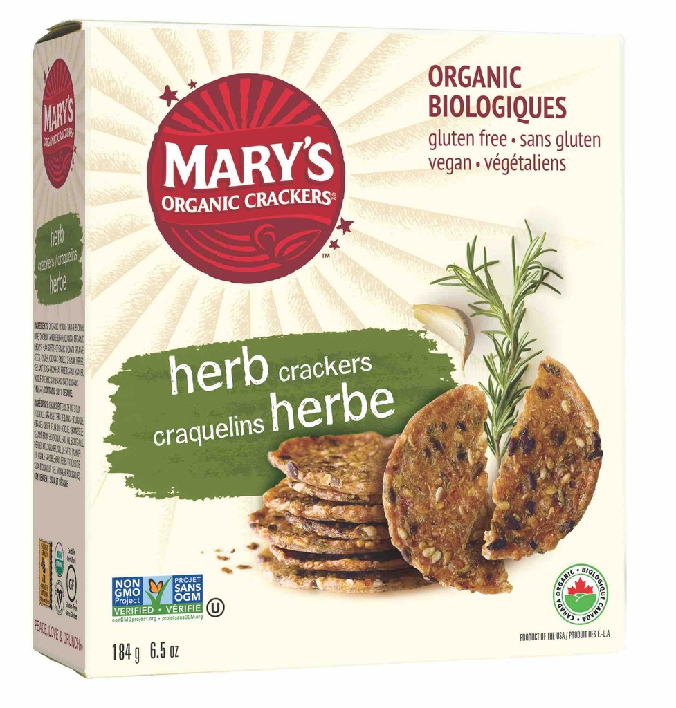 Mary's Organic Herb Crackers 184G