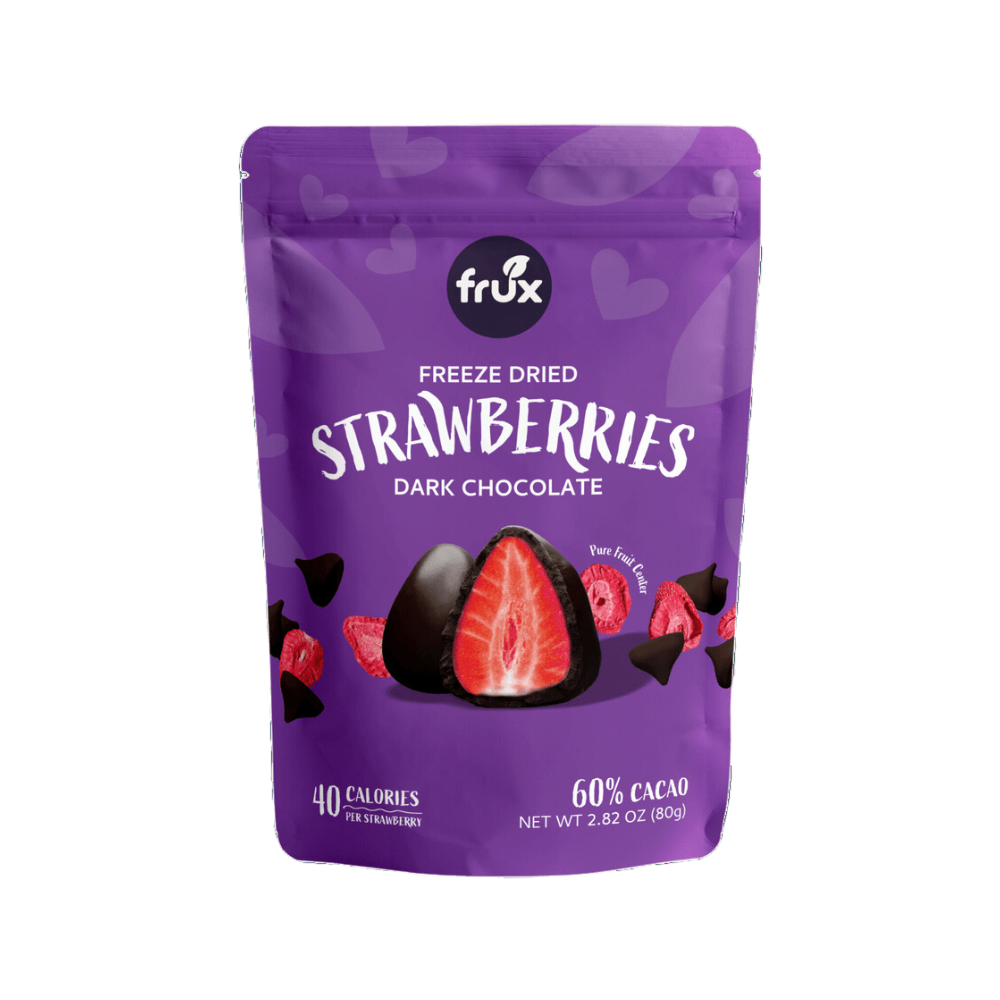 FRUX DARK CHOCOLATE FREEZE DRIED STRAWBERRIES 80G