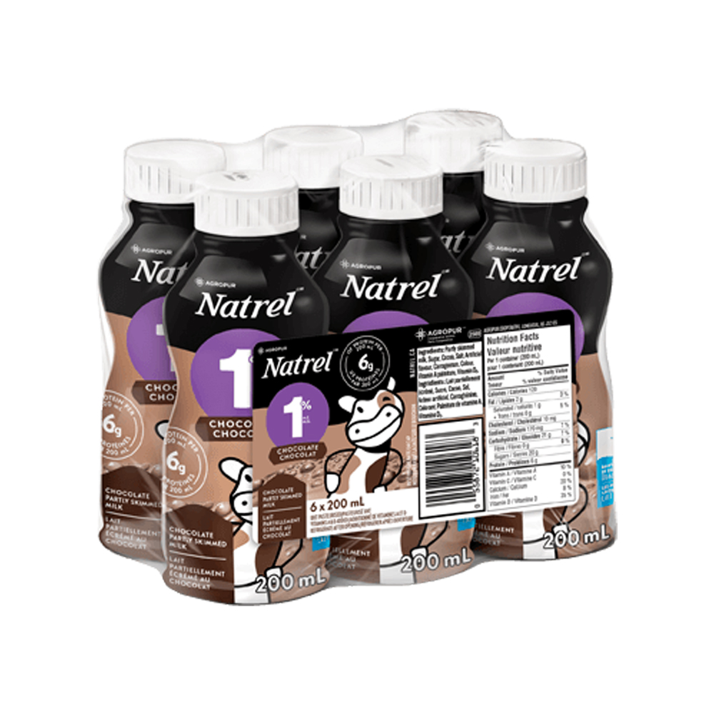 Natrel 1% Chocolate Milk 6X200Ml
