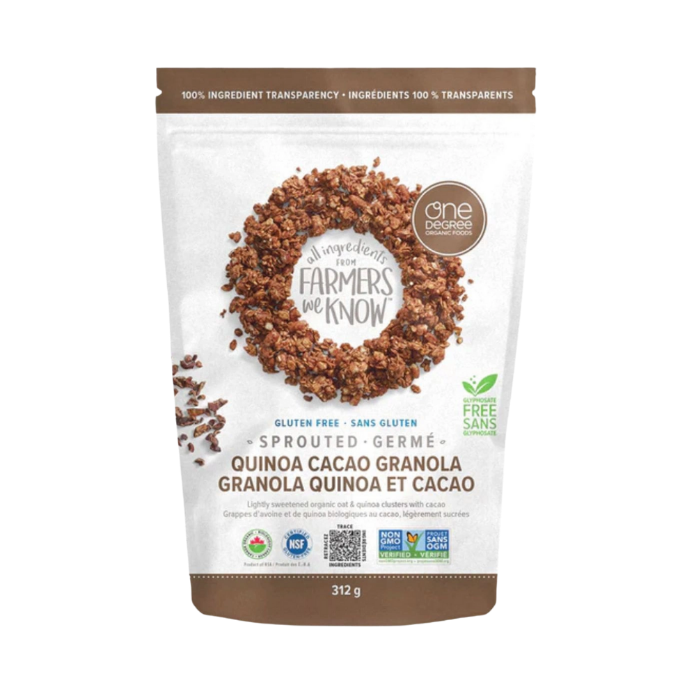 One Degree Sprouted Oat Quinoa Cacao Granola 312G