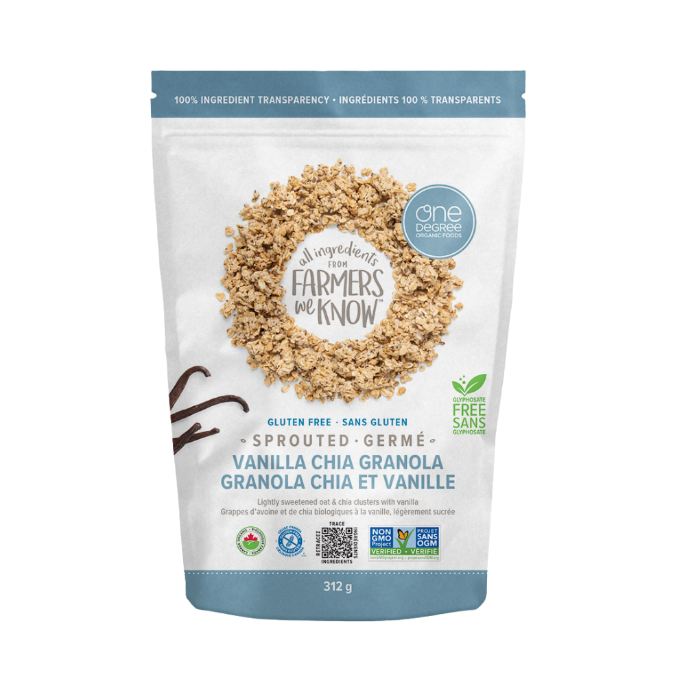 One Degree Sprouted Oat Vanilla Chia Granola 312G
