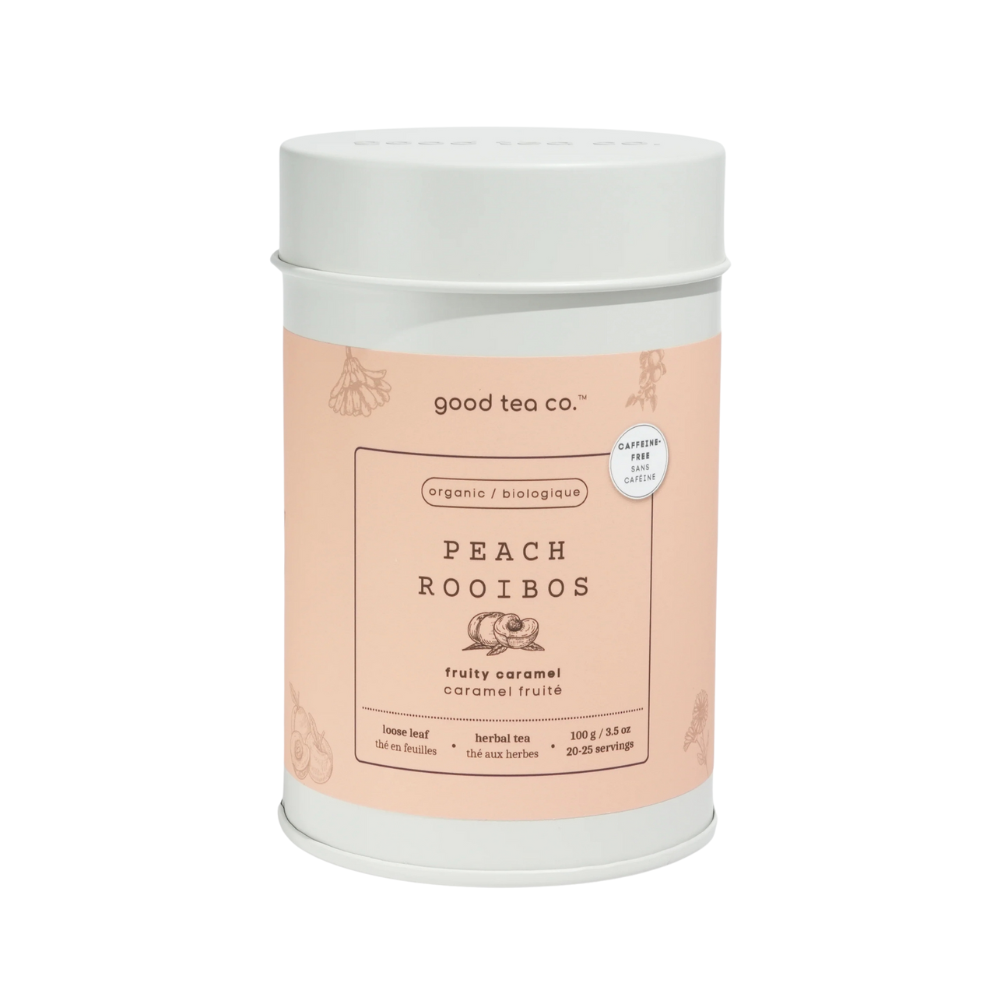Good Tea Co. Organic Peach Rooibos Loose Leaf Tea Tin 100G