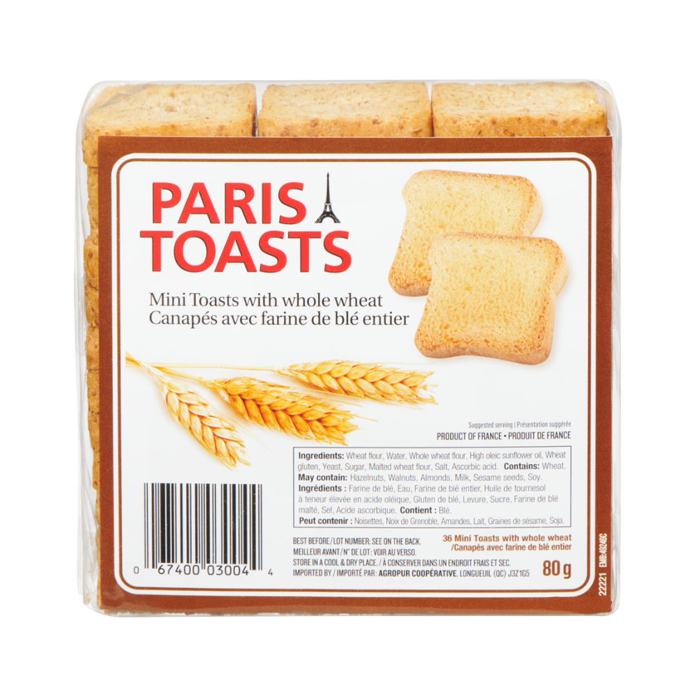 Paris Orginal Whole Wheat Toasts 80G