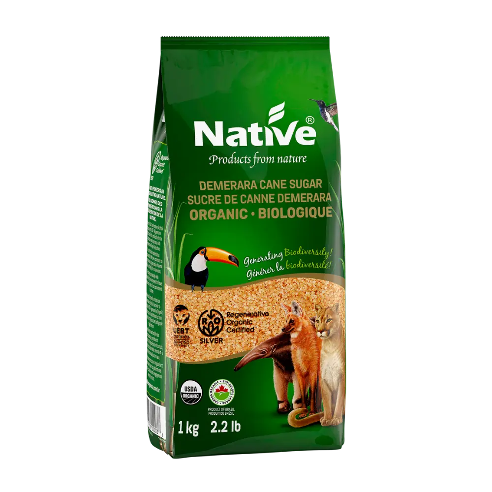 Native Organics Organic Demerara Cane Sugar 1Kg