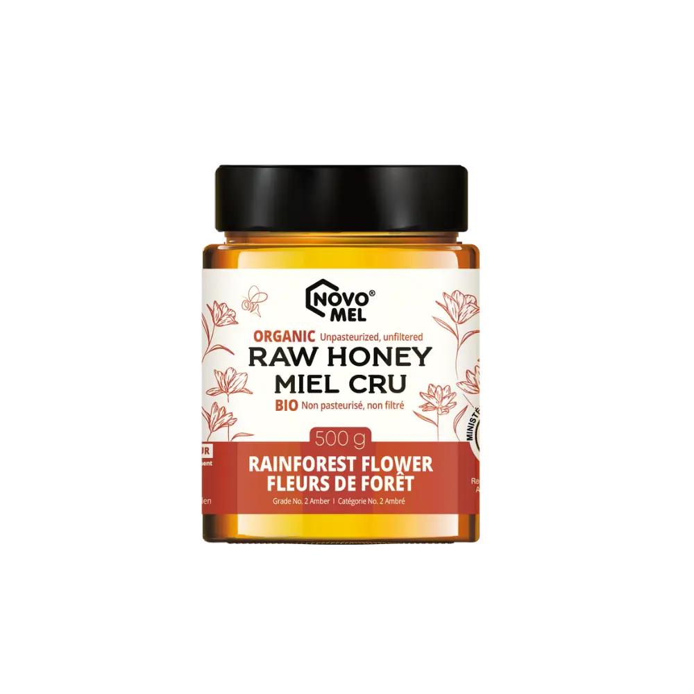 Novo Mel Raw Organic Rainforest Honey 500G