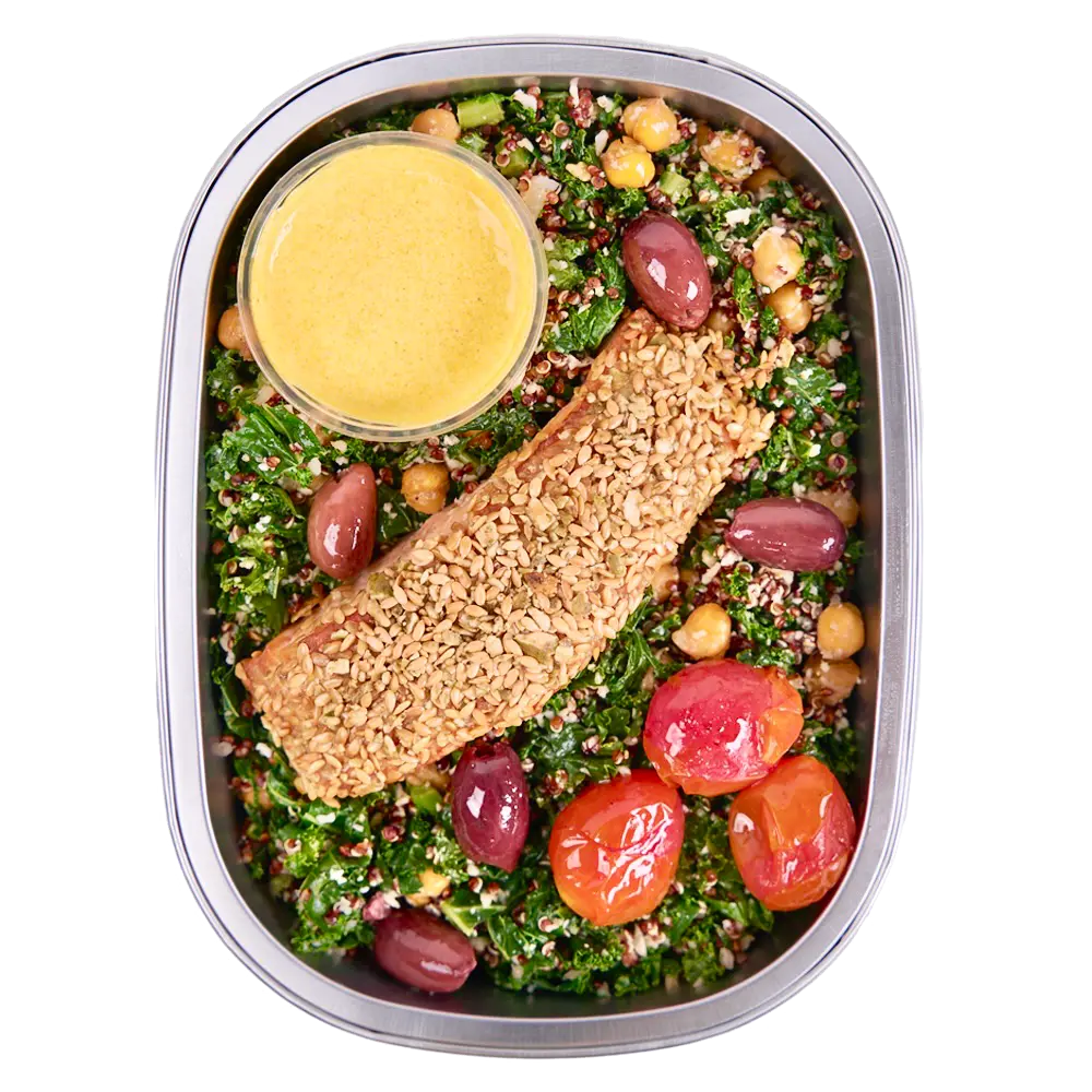 Flax & Pumpkin Seed Crusted Salmon And Grains 400G
