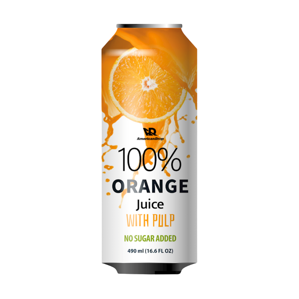 American Drop Orange 100% Juice With Pulp 490Ml