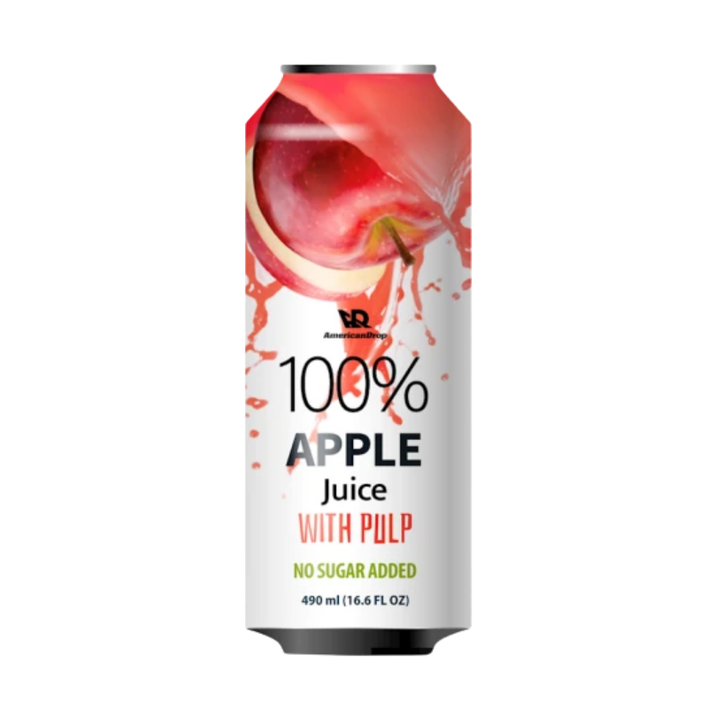 American Drop Apple 100% Juice With Pulp 490Ml