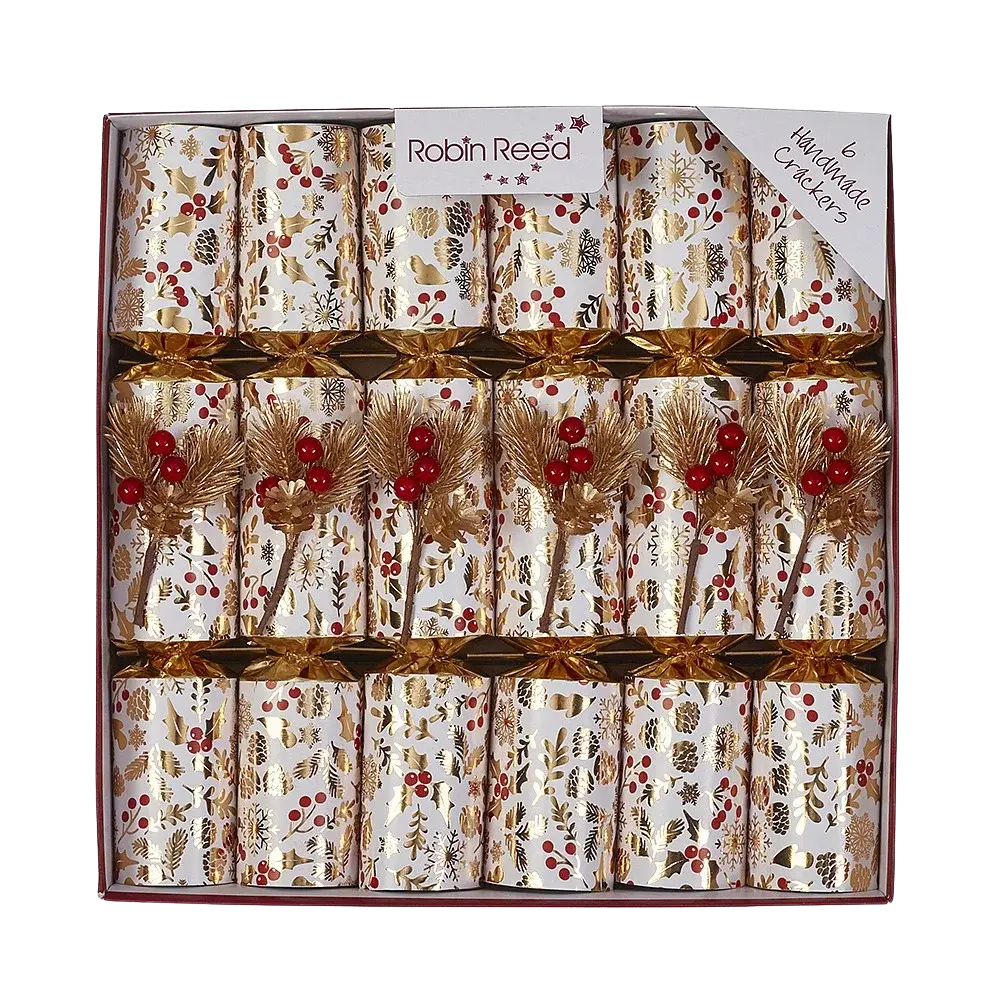 Robin Reed Poinsettia Cracker 6Pk