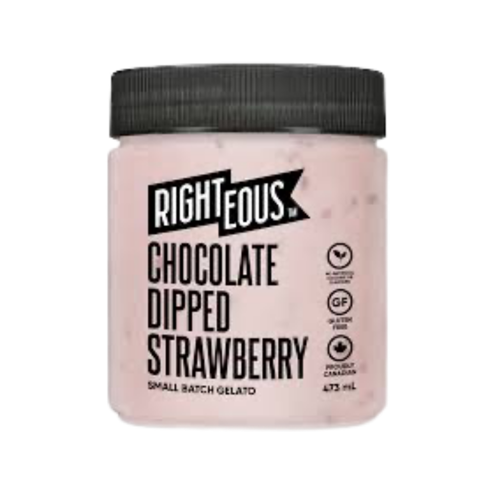 Righteous Dipped Strawberry Gelato 473Ml