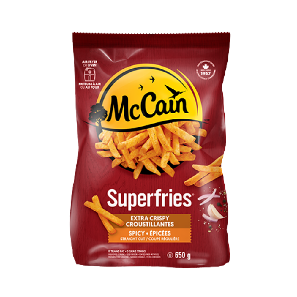 Mccain Spicy Straight Cut Superfries 650G