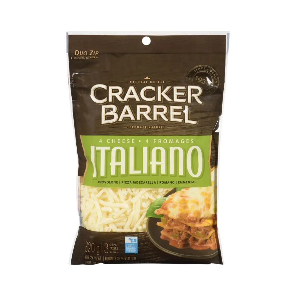 Cracker Barrel Shredded 4 Cheese Italiano 320g