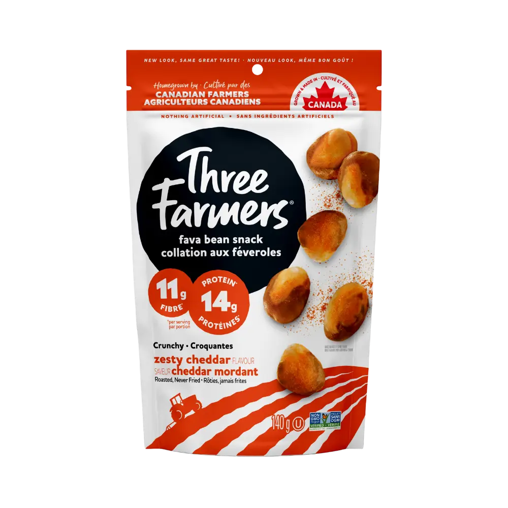 Three Farmers Zesty Cheddar Roasted Fava Beans 140G